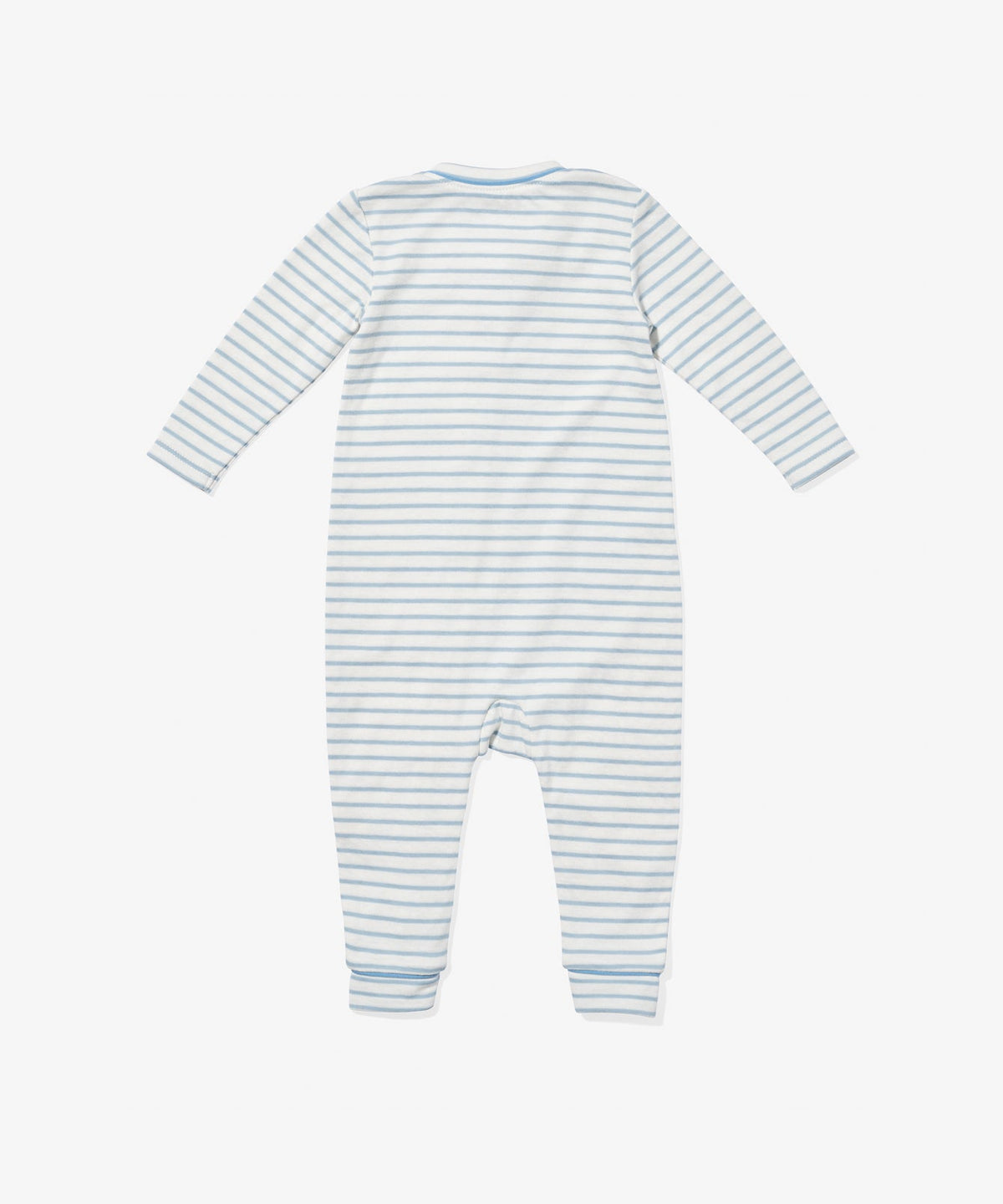 Ziggy Zip Romper in Dusty Blue Mini Stripe