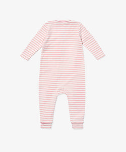 Ziggy Zip Romper in Dusty Rose Mini Stripe