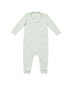 Ziggy Zip Romper in Dusty Seafoam Mini Stripe