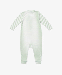 Ziggy Zip Romper in Dusty Seafoam Mini Stripe