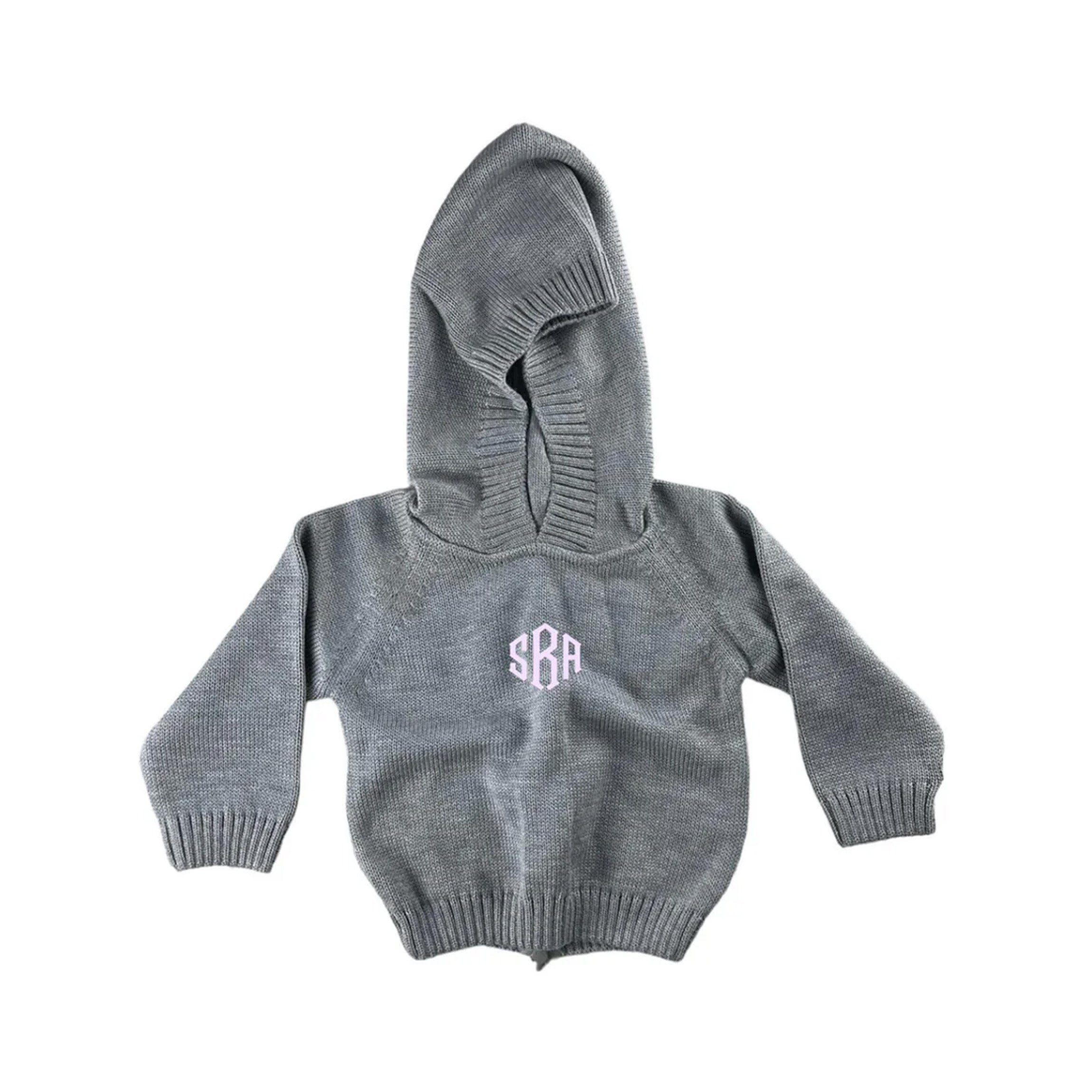 Zip Back Hoodie with Raglan Sleeve in Grey
