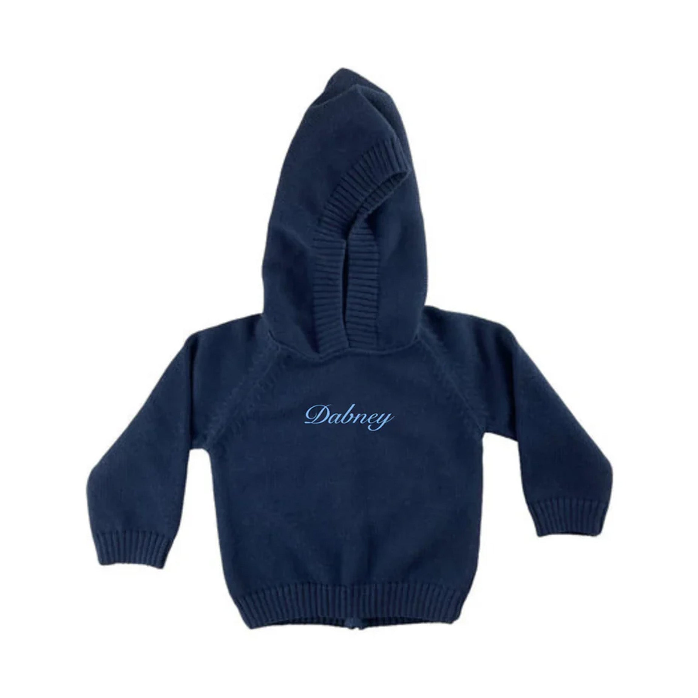 Zip Back Hoodie with Raglan Sleeve in Navy