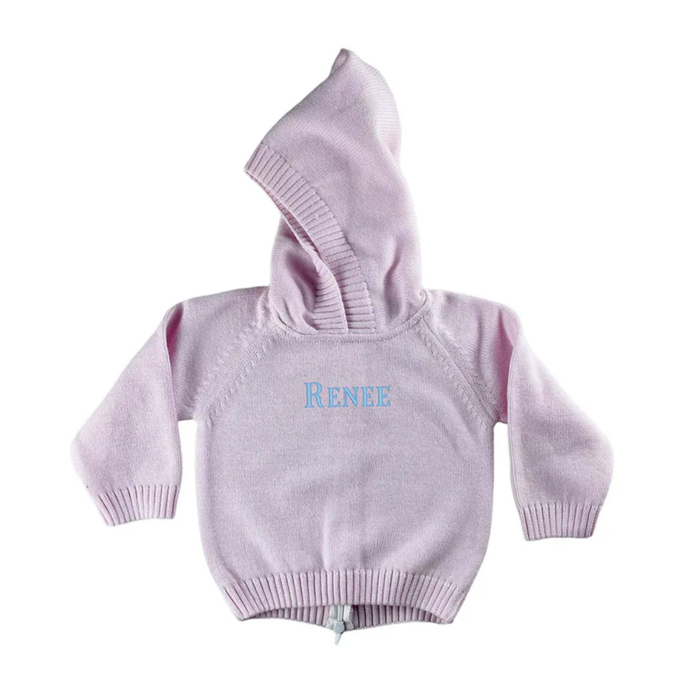 Zip Back Hoodie with Raglan Sleeve in Pink