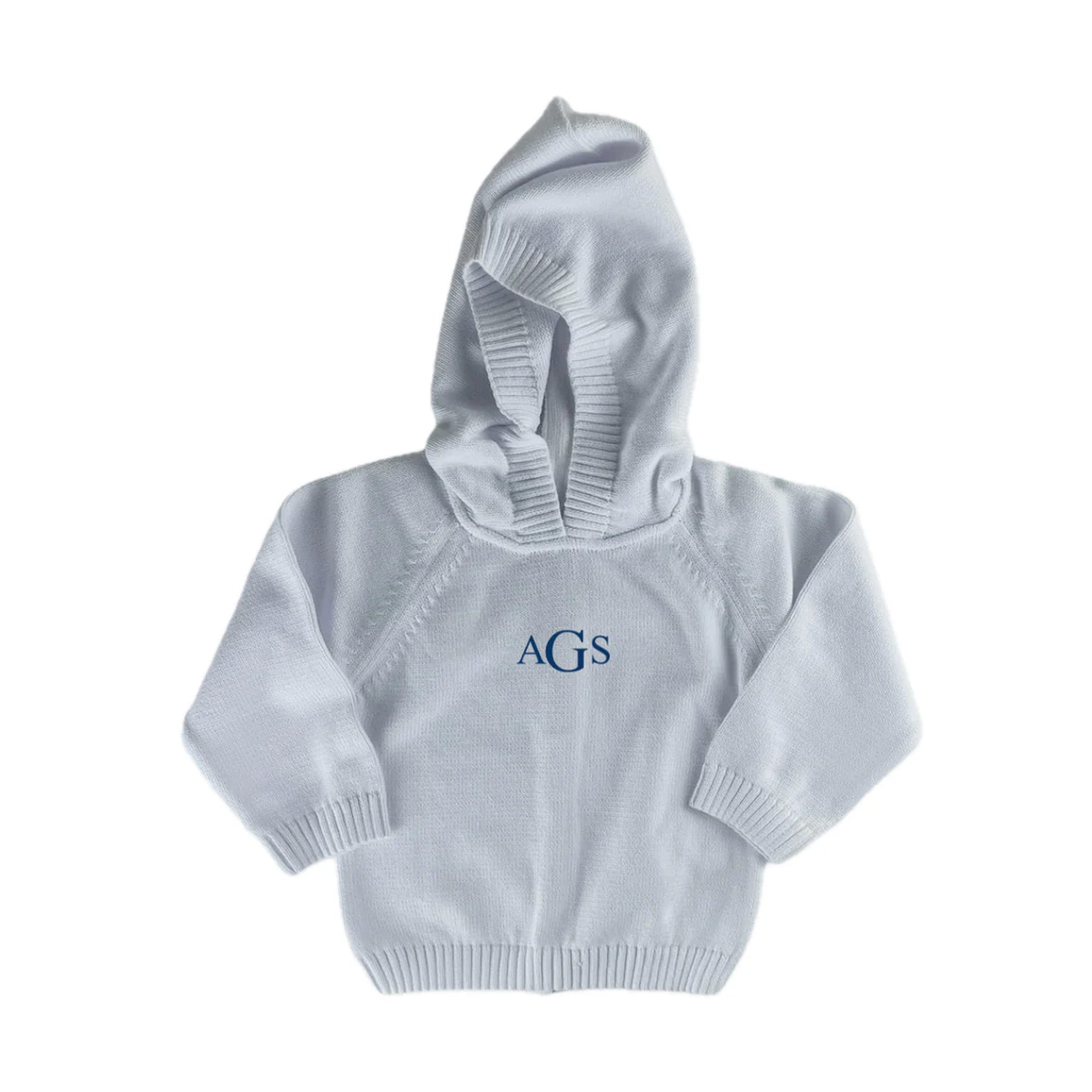 Zip Back Hoodie with Raglan Sleeve in White