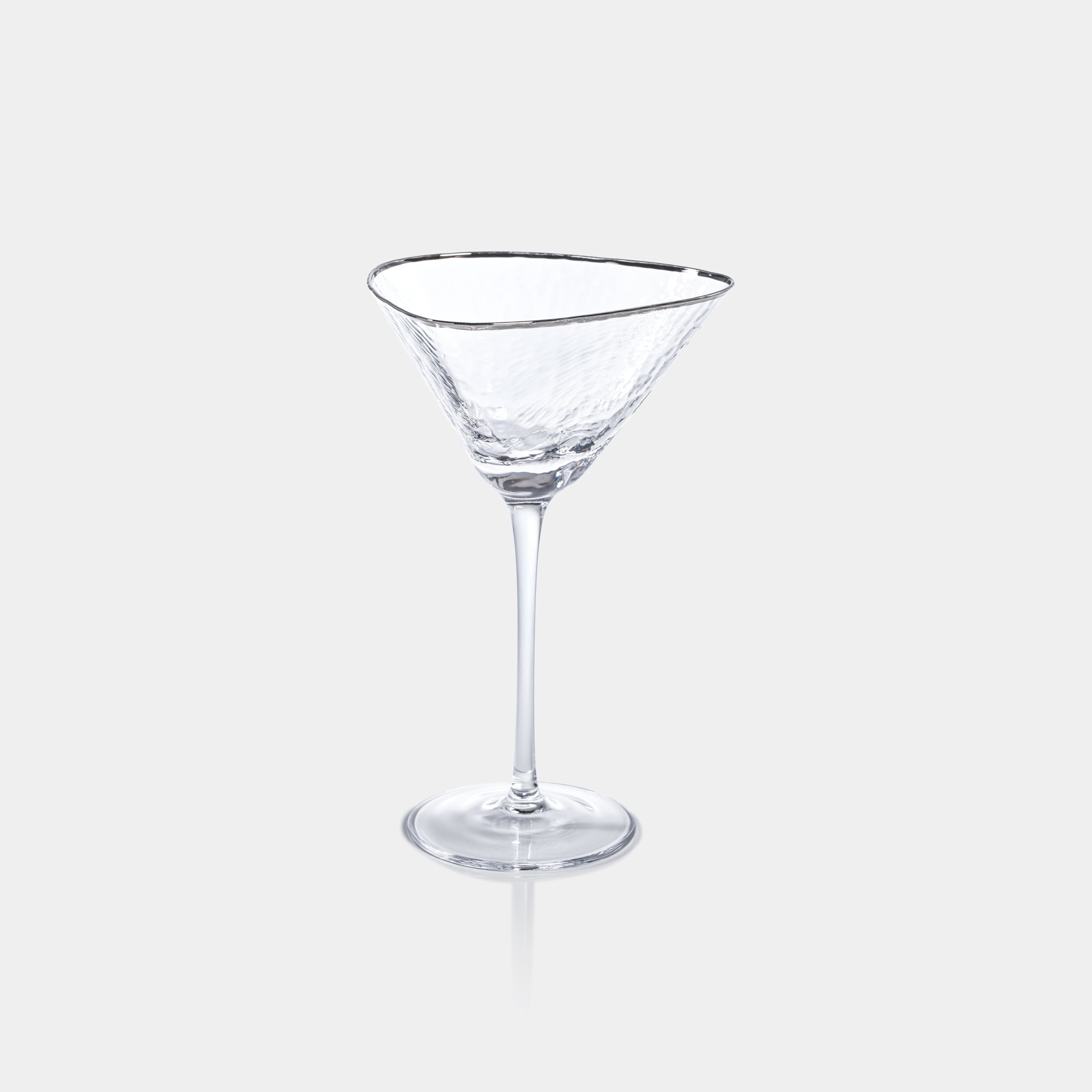 Aperitivo Hammered Martini Glasses with Platinum Rim (Set of 4)