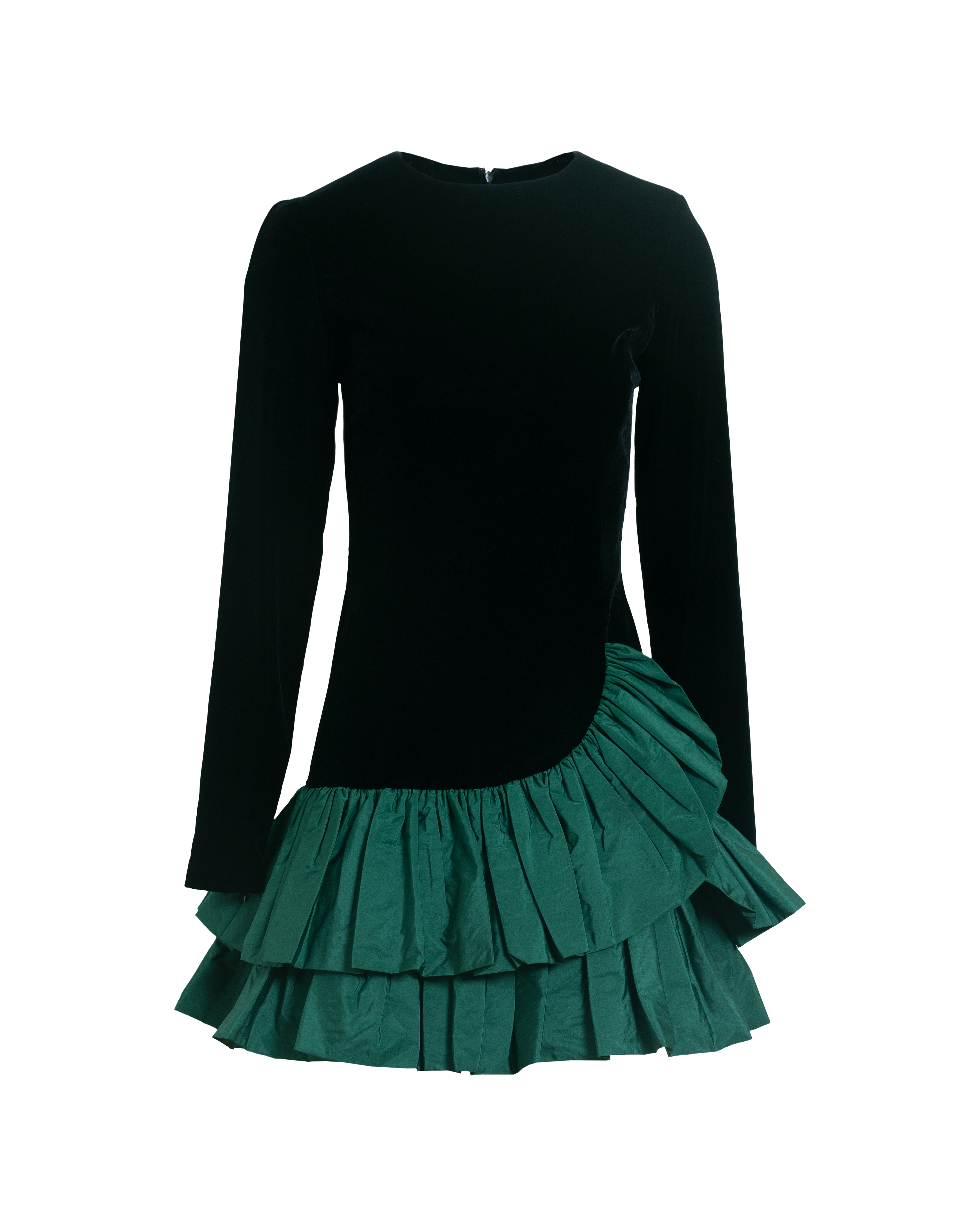 Zoey Dress in Noir & Emerald Multi