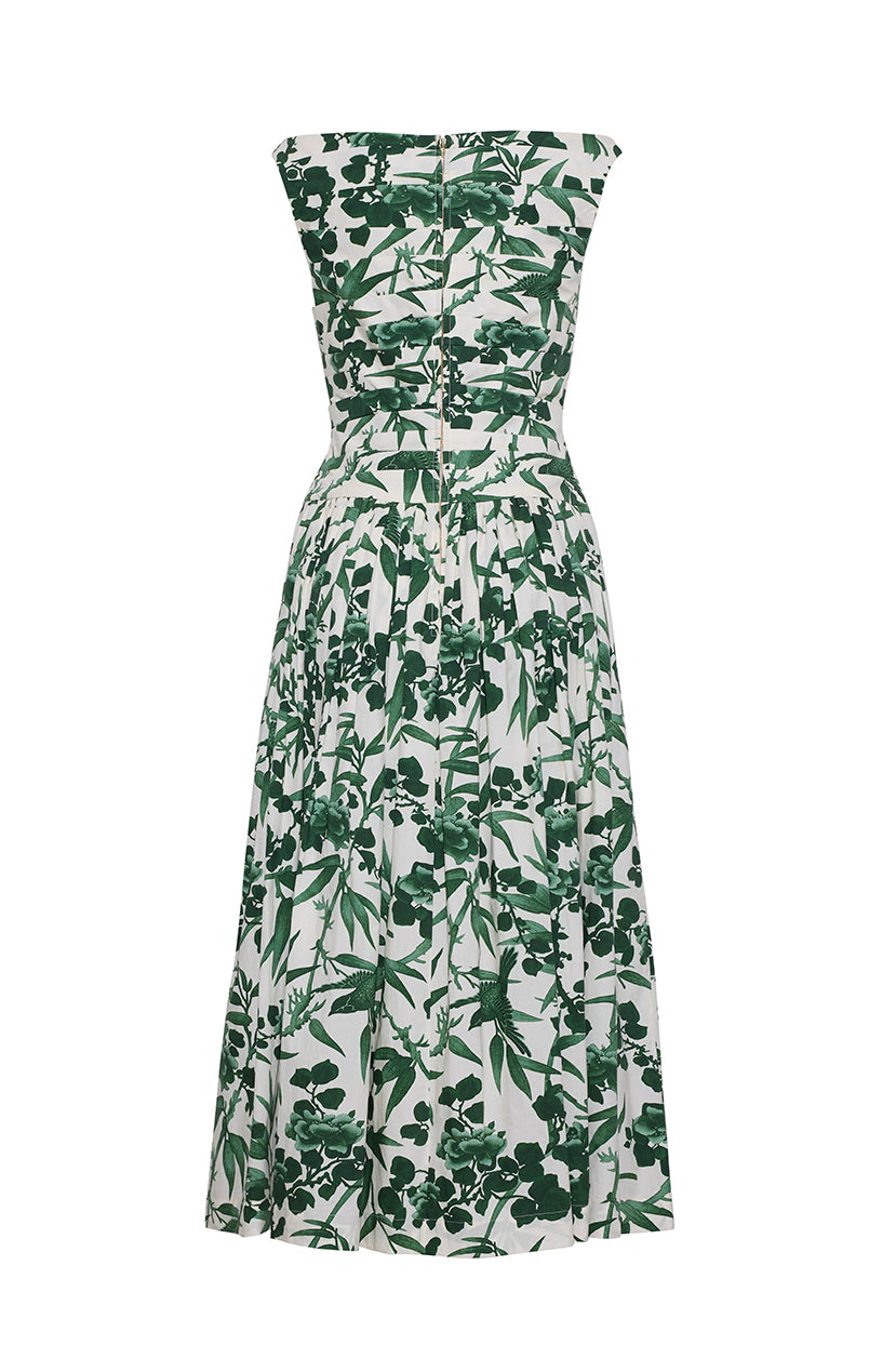 Zora Dress in Colette Toile Green