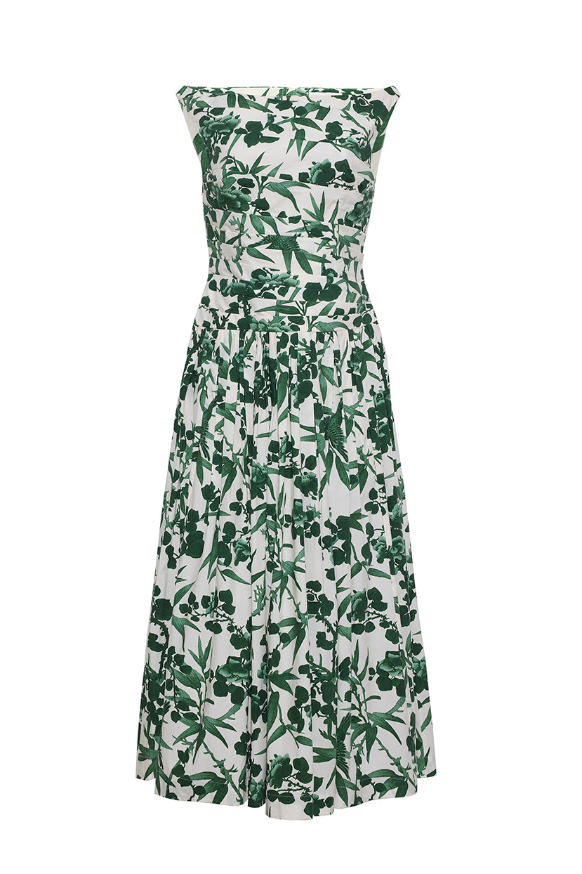 Zora Dress in Colette Toile Green