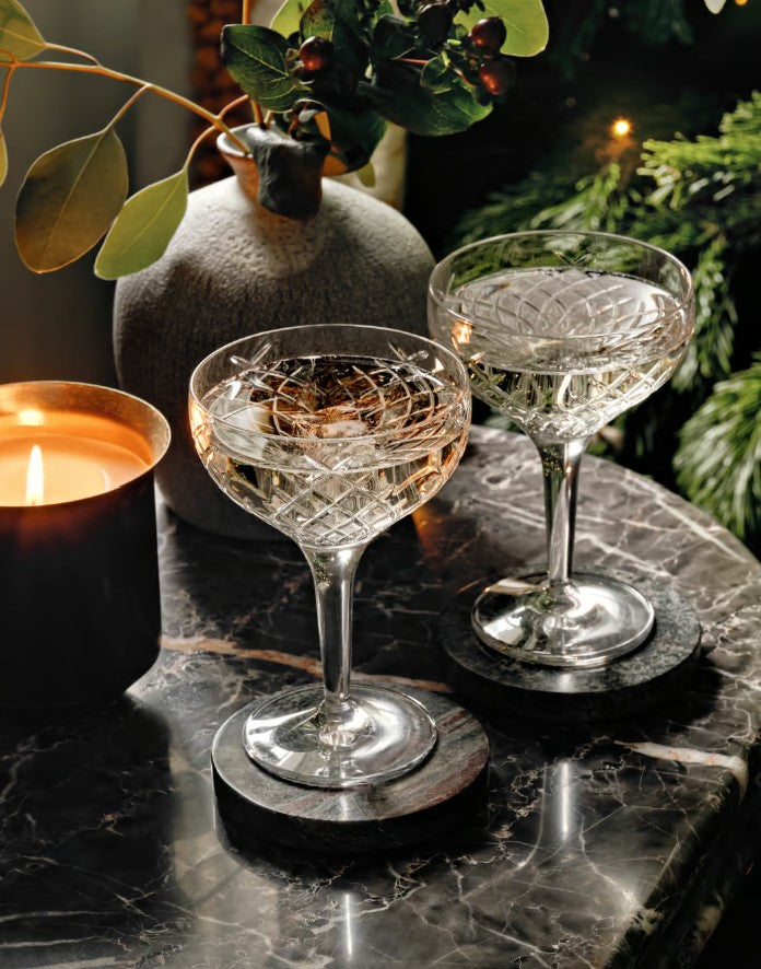 Barwell Cut Crystal Champagne Coupe, Set of Four