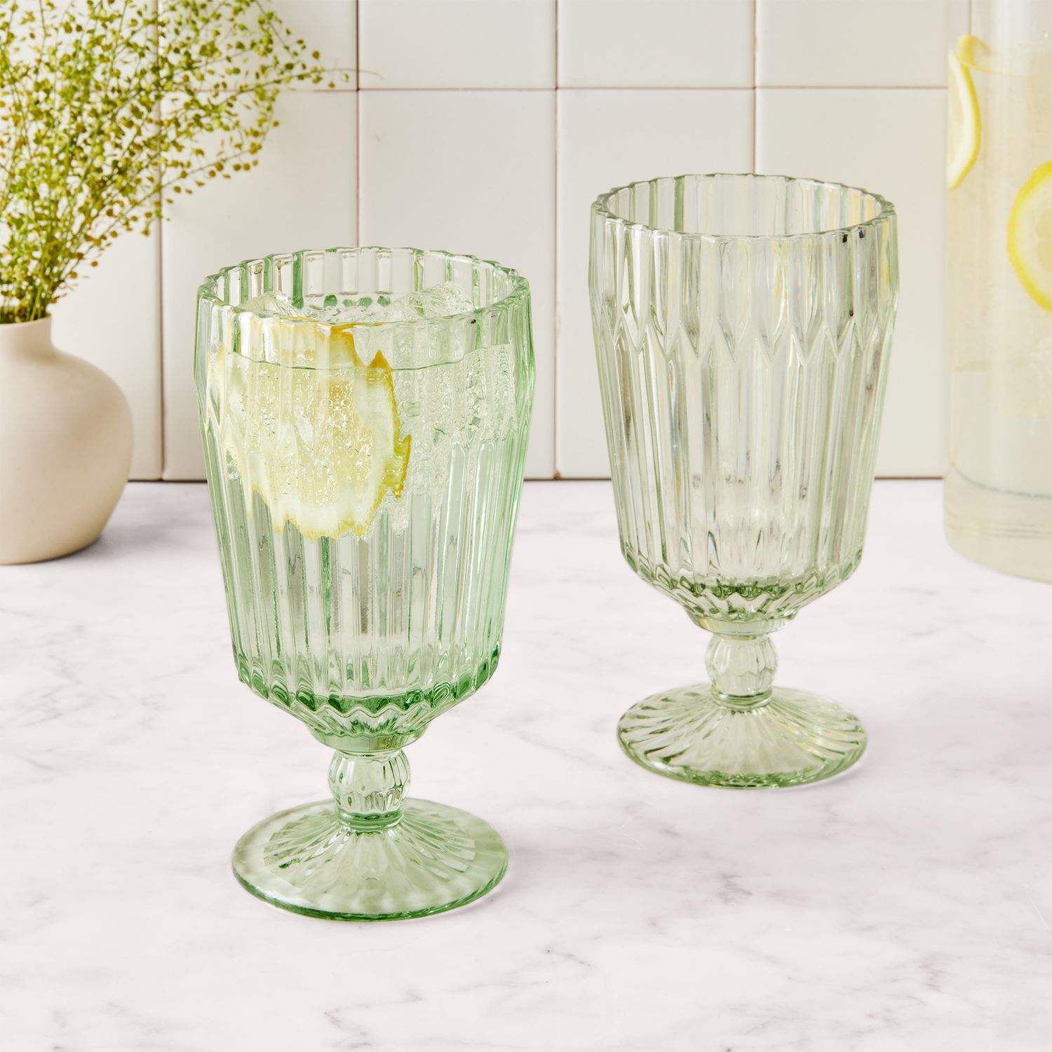 Archie Glass Goblets, Set of 6