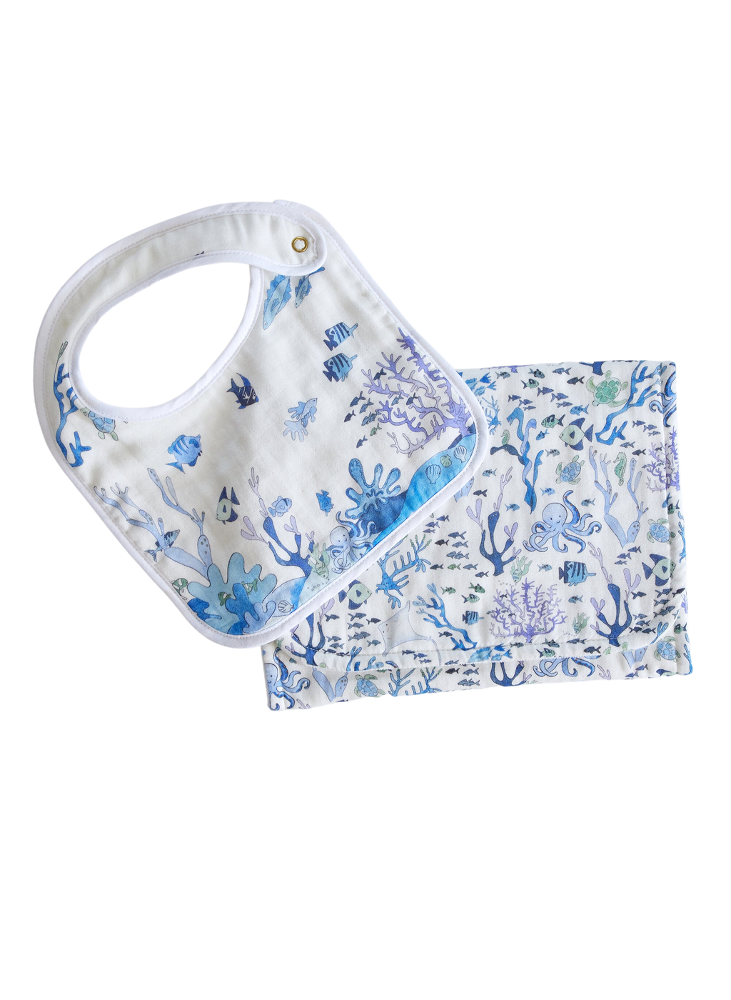 Under the Sea Bib and Burp Cloth Set