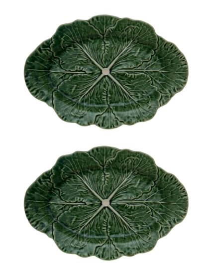 Bordallo Pinheiro Cabbage 2-Piece Oval Platter Set
