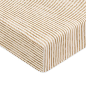 Crib Sheet in GOTS Certified Organic Brushed Cotton by Nate Berkus in Autumn Stripe