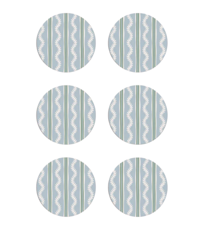 Blue Vines Set of 6 Coasters