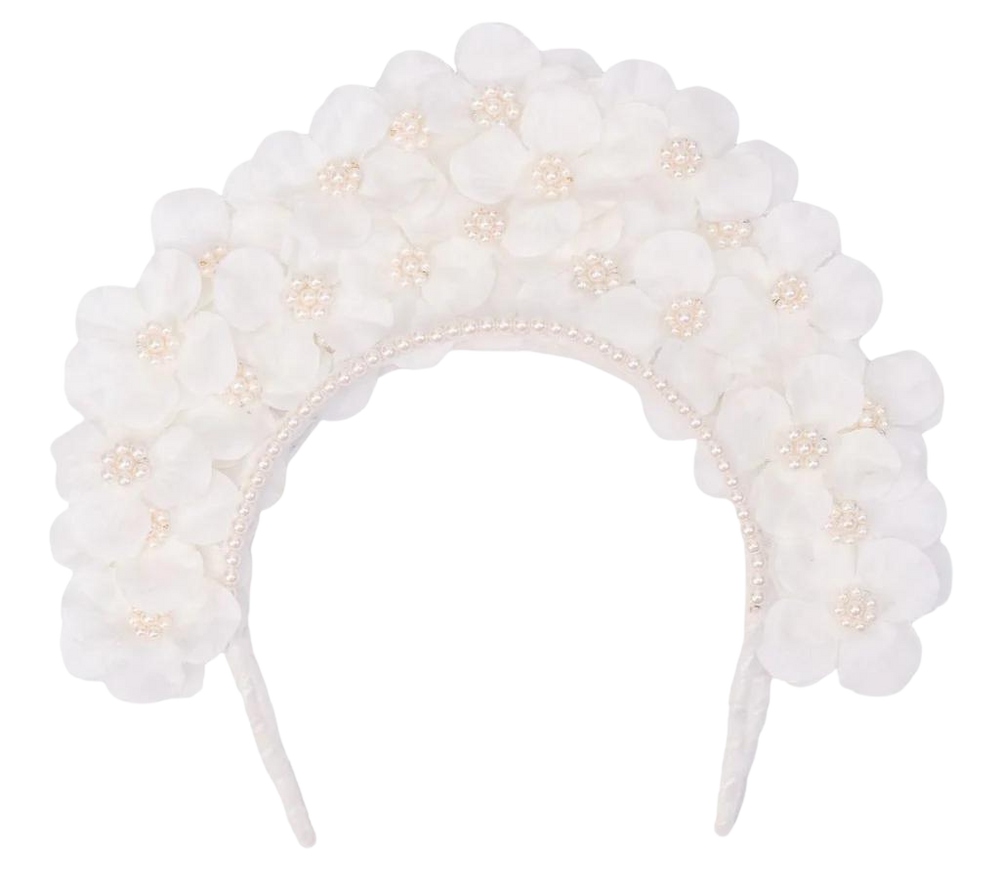 Embellished Flower Crown with Faux Pearl