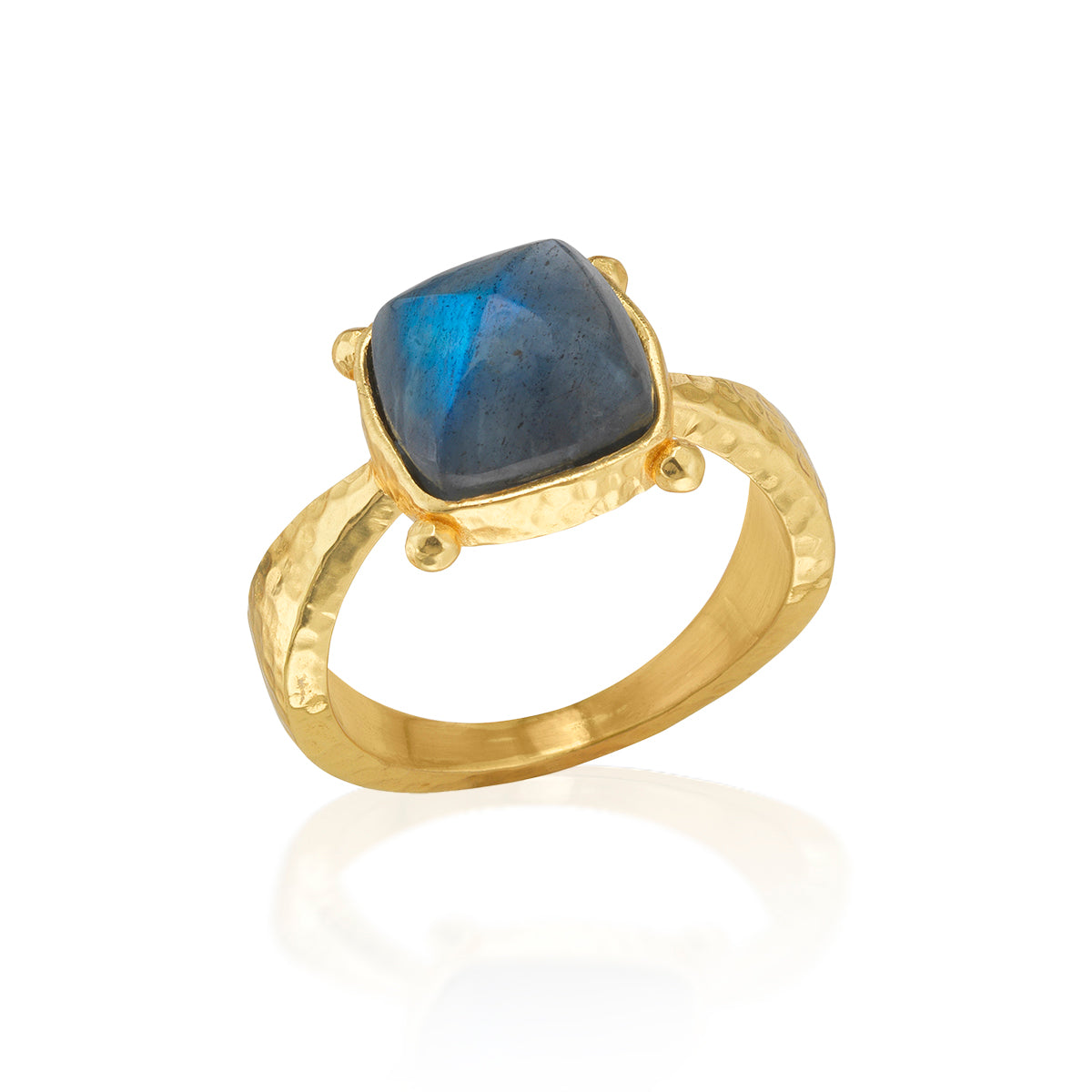 Mystic Eye Gem Ring in Blue Labradorite