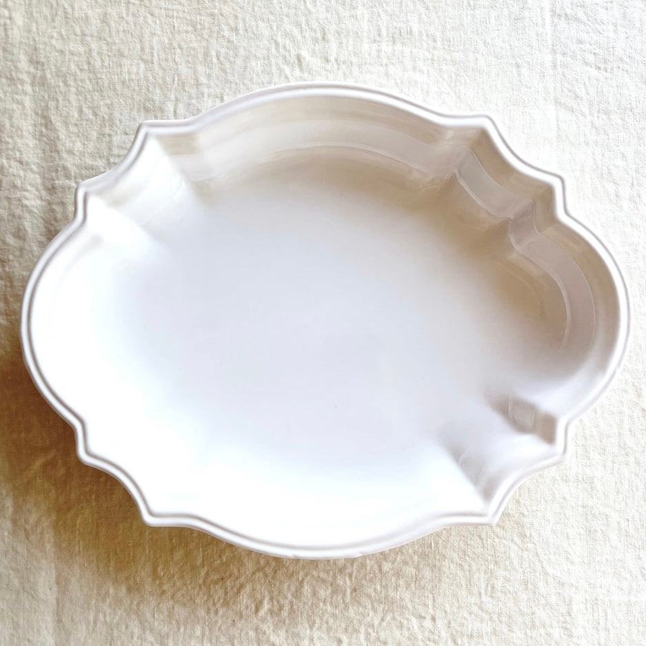 Berain Blanc Faience 13” Serving Platter