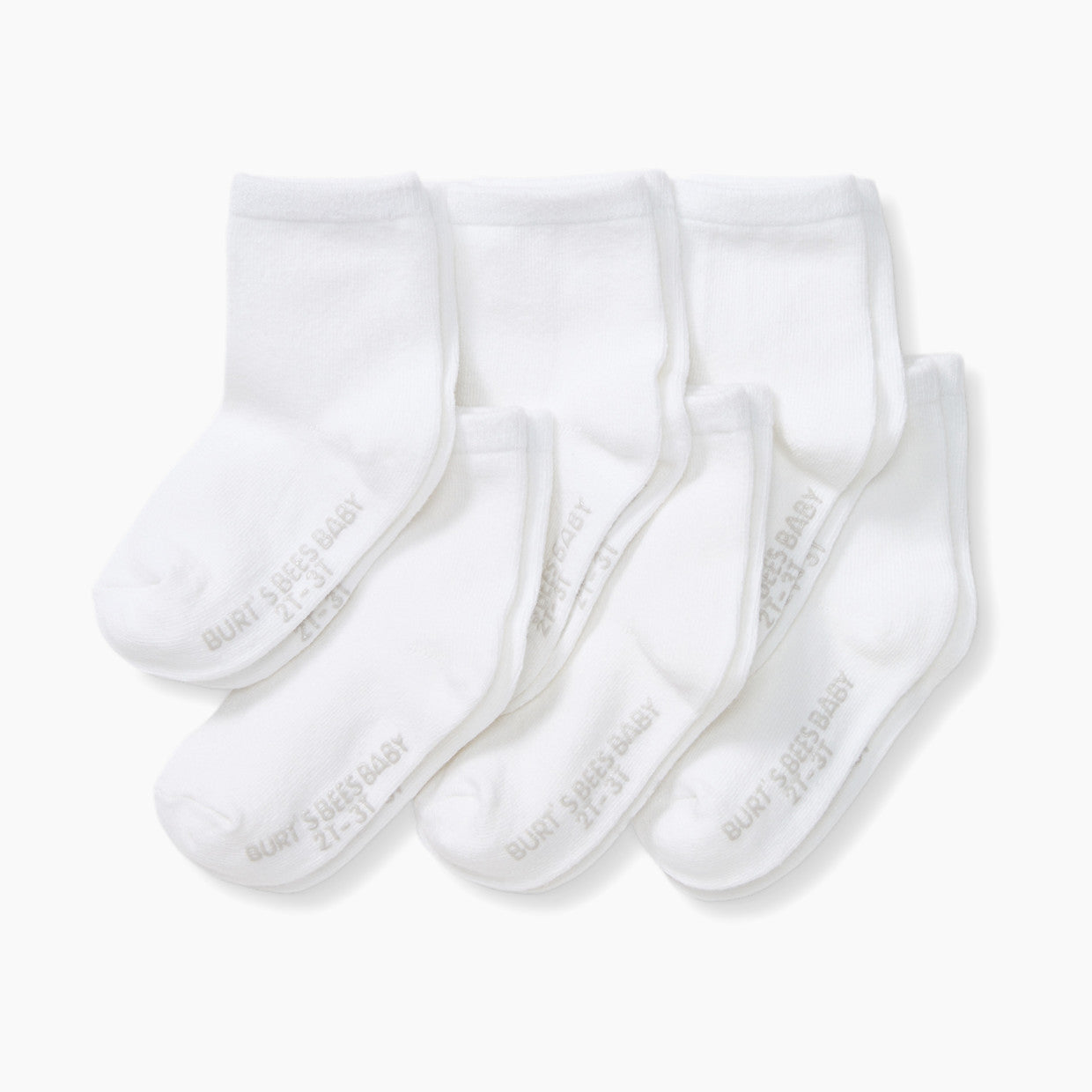 Burt's Bees BabySolid Crew Socks (6 Pack) size 0-3 MONTHS