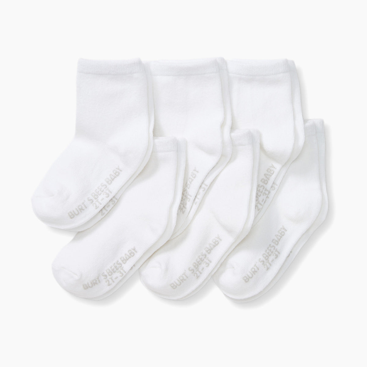 Burt's Bees BabySolid Crew Socks (6 Pack) size 0-3 MONTHS