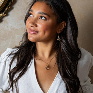 Lily Charm Necklace in Clear Quartz