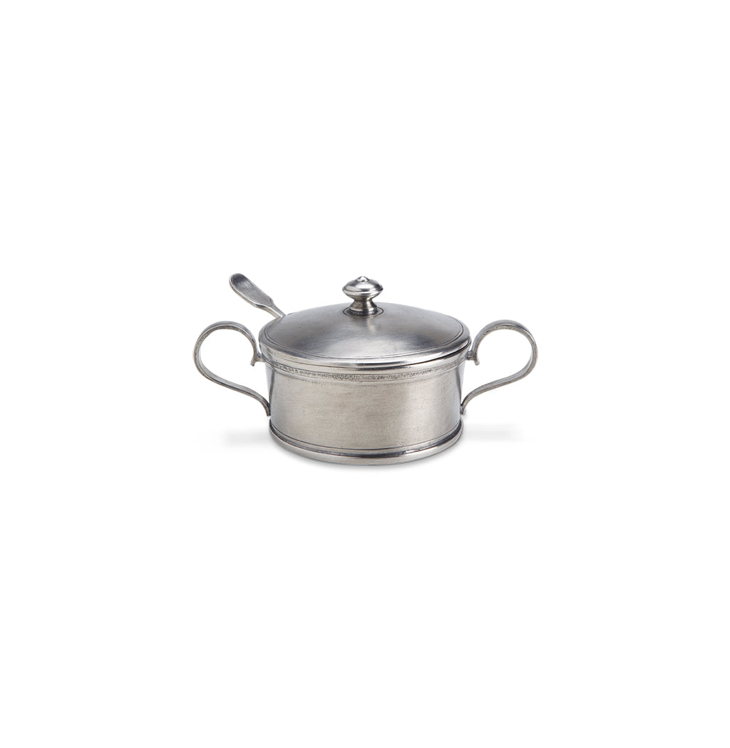 Sugar Bowl with Handles & Spoon