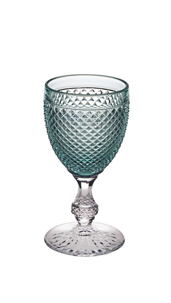 Bicos Bicolor Goblet With Mint Top, Set of 4