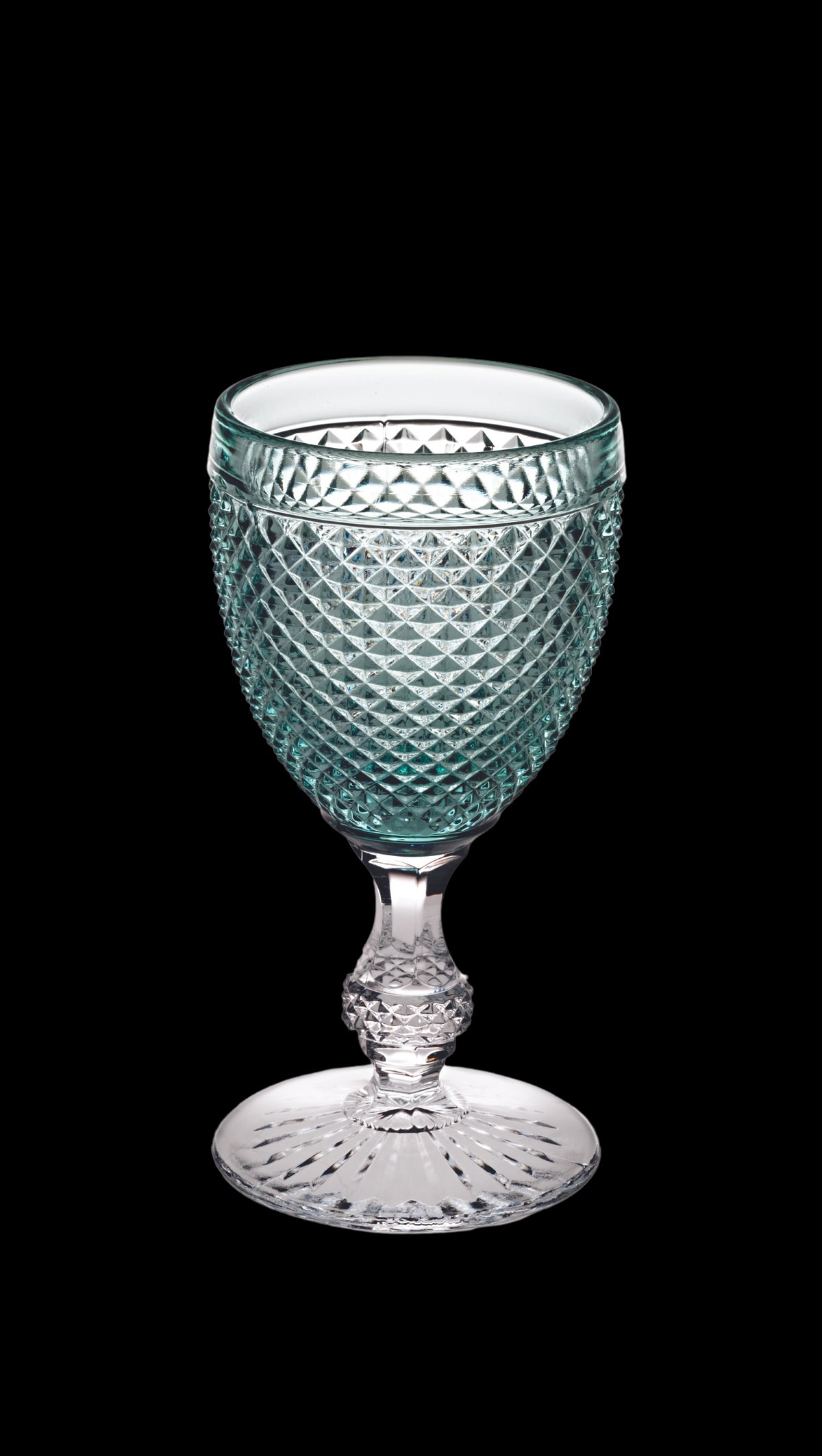 Bicos Bicolor Goblet With Mint Top, Set of 4