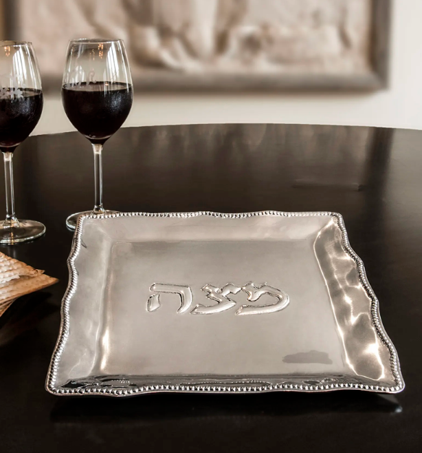 Beatriz Ball JUDAICA Matzah Plate with Pearls