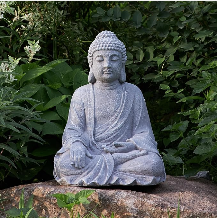 Add from Another StorTOETOL Large Buddha Statue Outdoor Zen Decor Medium 20” High Yard Decor Magnesium Oxide Stone Grey for Yard Garden Patio Deck Home