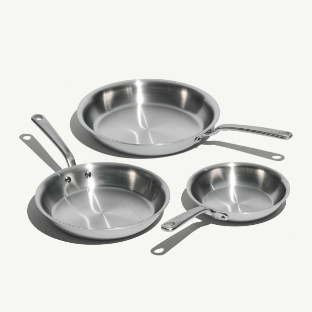 3-Piece Stainless Clad Frying Pan Set