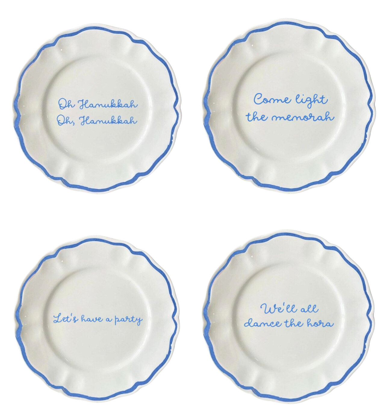 OTM Exclusive: Hanukkah Plates, Set of 4