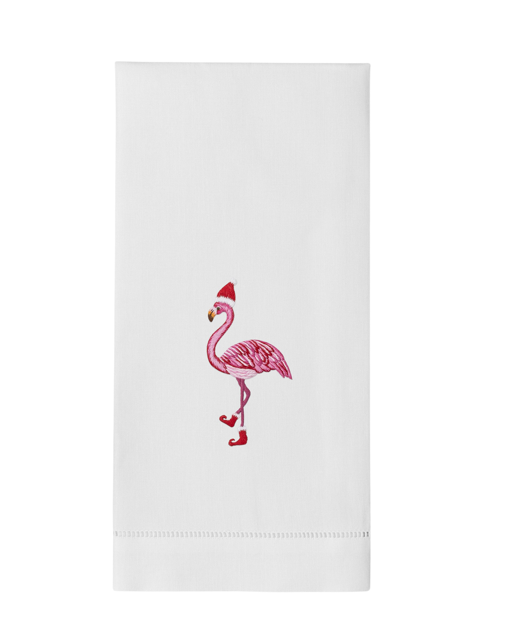 Santa Hat Flamingo Hand Towel