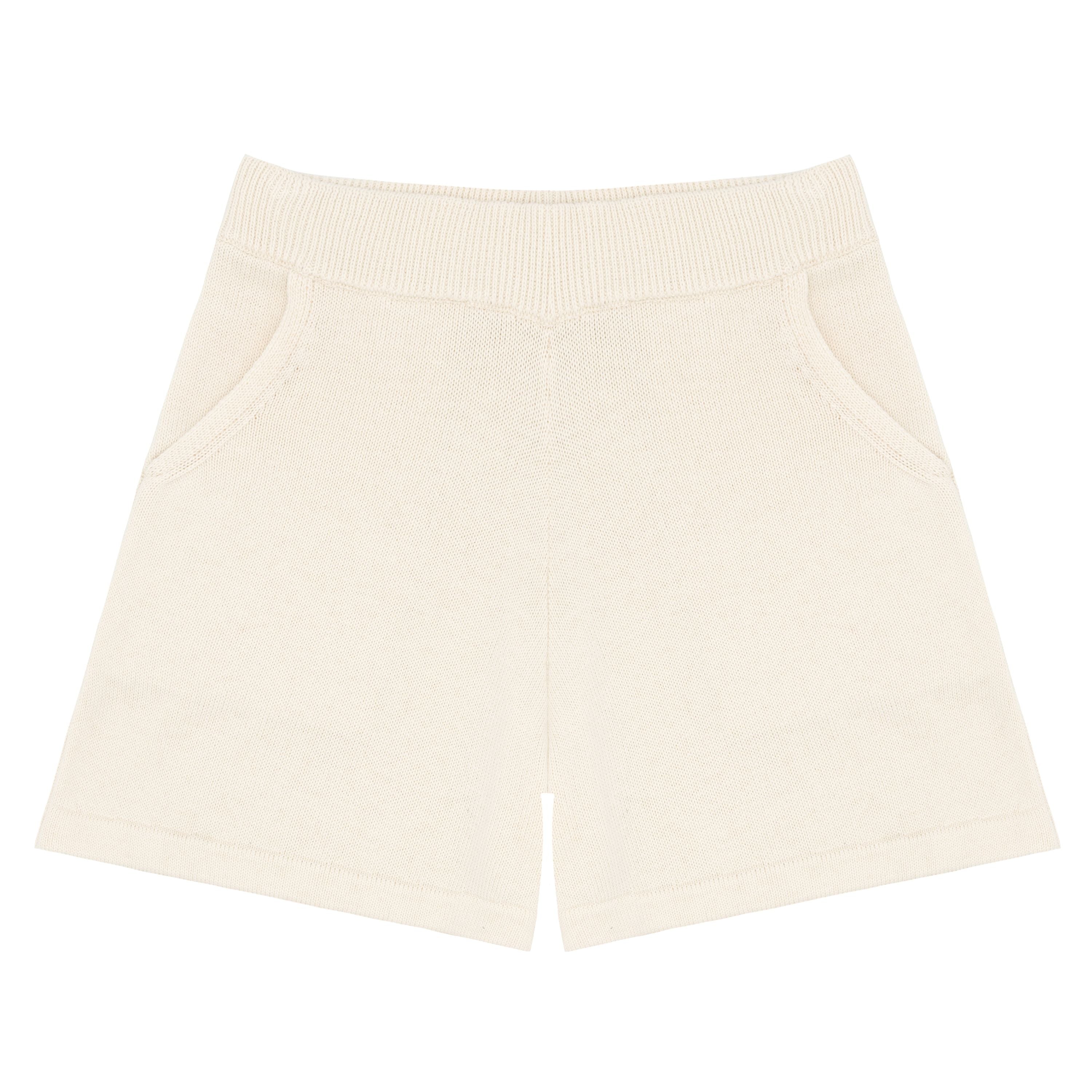 Women’s Cream Knit Shorts