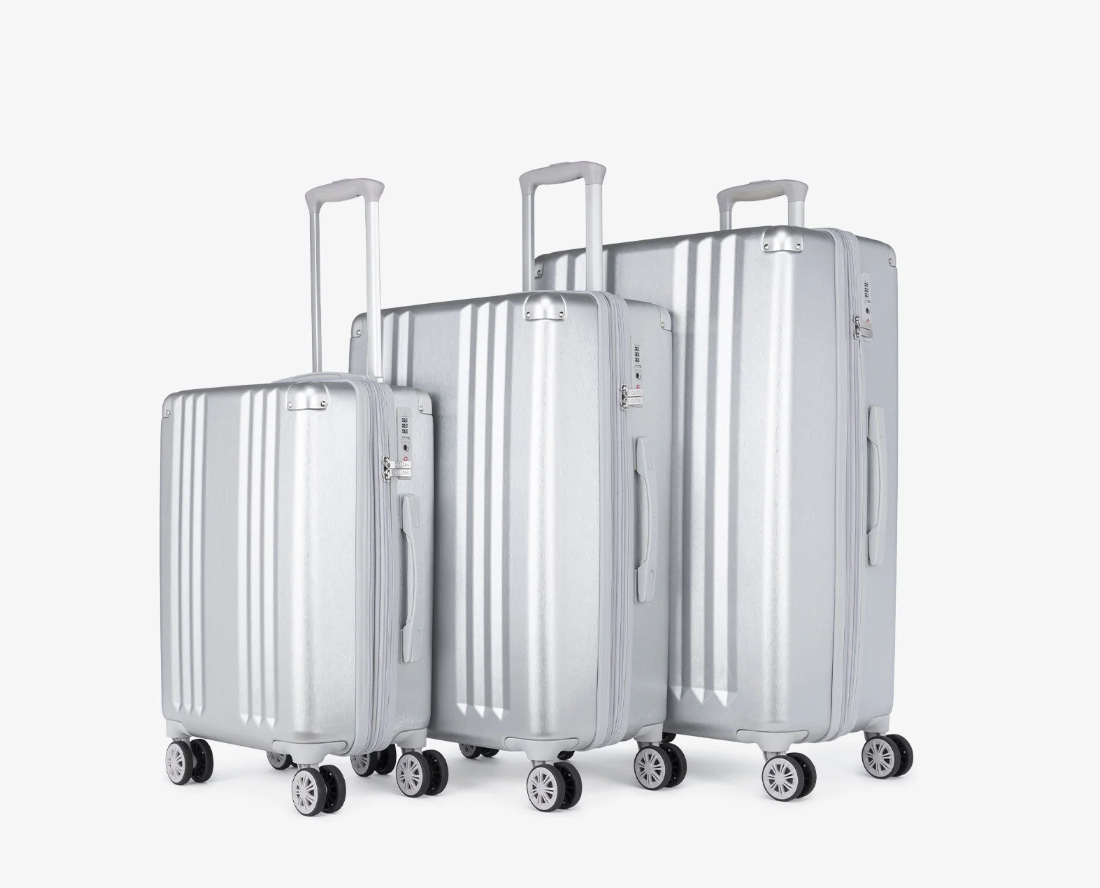 Ambeur 3-Piece Luggage Set in Silver