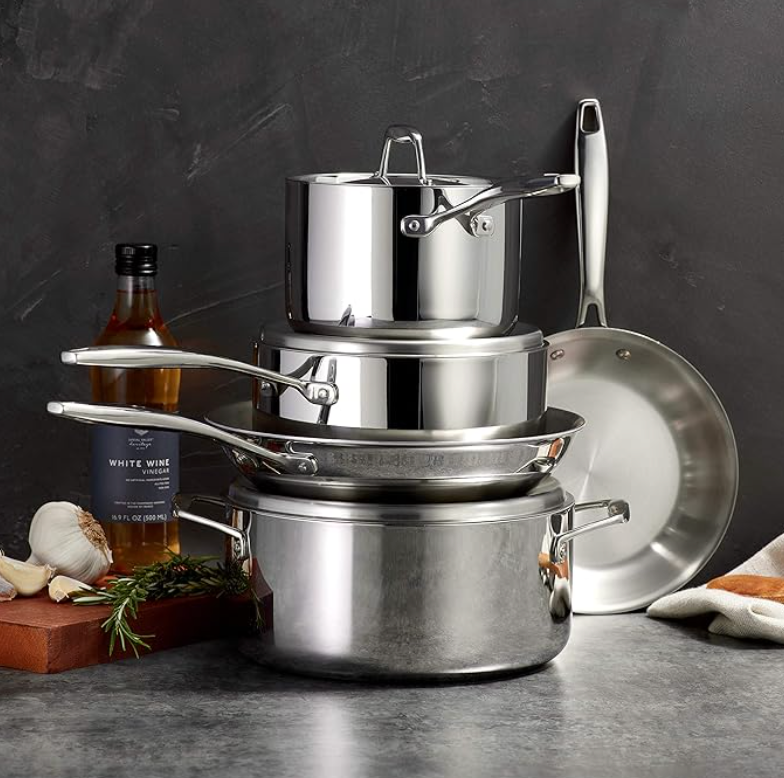 8-Piece Cookware Set Stainless Steel