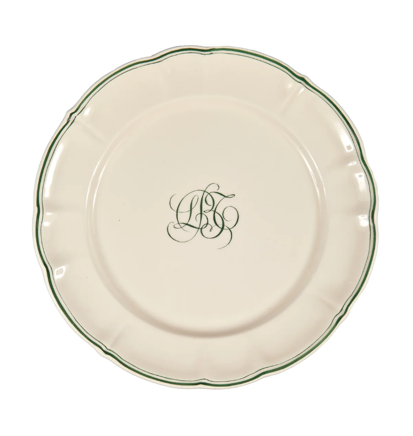 Bespoke Milano Dessert Plate with Central Simple Monogram