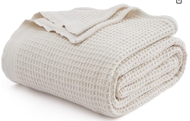 Bedsure 100% Cotton Blanket for Queen Size Bed