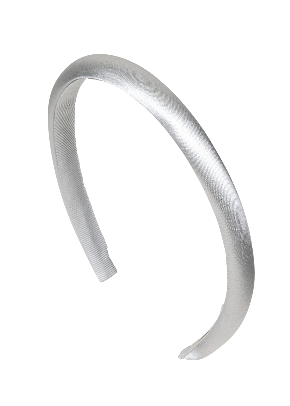 Front view of Tiana Headband showcasing a padded silk band with black background