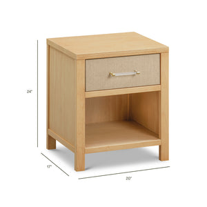 Eloise Assembled Nightstand in Honey and Performance Sand Eco-Weave