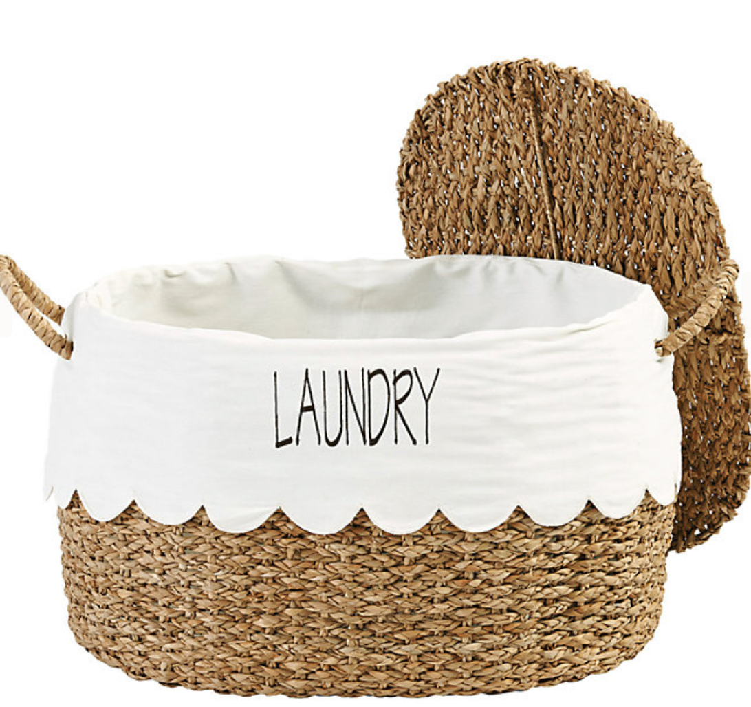 Bunny Williams Nesting Baskets with Scalloped Liner - Set of 3