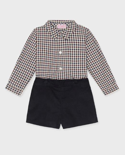 Burgundy Check Arlo Baby Boy Set (6M)