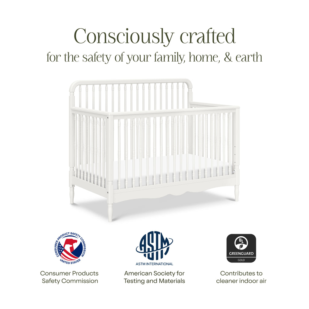 Liberty 4-in-1 Convertible Spindle Crib in Warm White