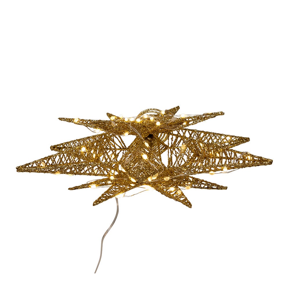Twinkling LED Gold Starburst Tree Topper