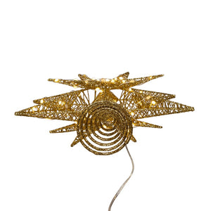 Twinkling LED Gold Starburst Tree Topper