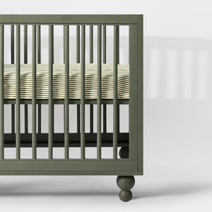 All-Stages® Midi Crib Sheet in GOTS Certified Organic Brushed Cotton by Nate Berkus in Juniper Stripe