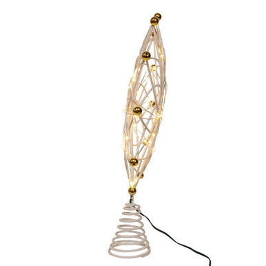 Kurt Adler stunning 14.5" 50-Light Warm White LED 12-Point Star Tree Topper