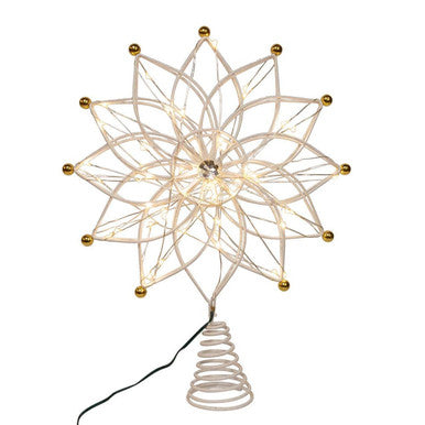 Kurt Adler stunning 14.5" 50-Light Warm White LED 12-Point Star Tree Topper
