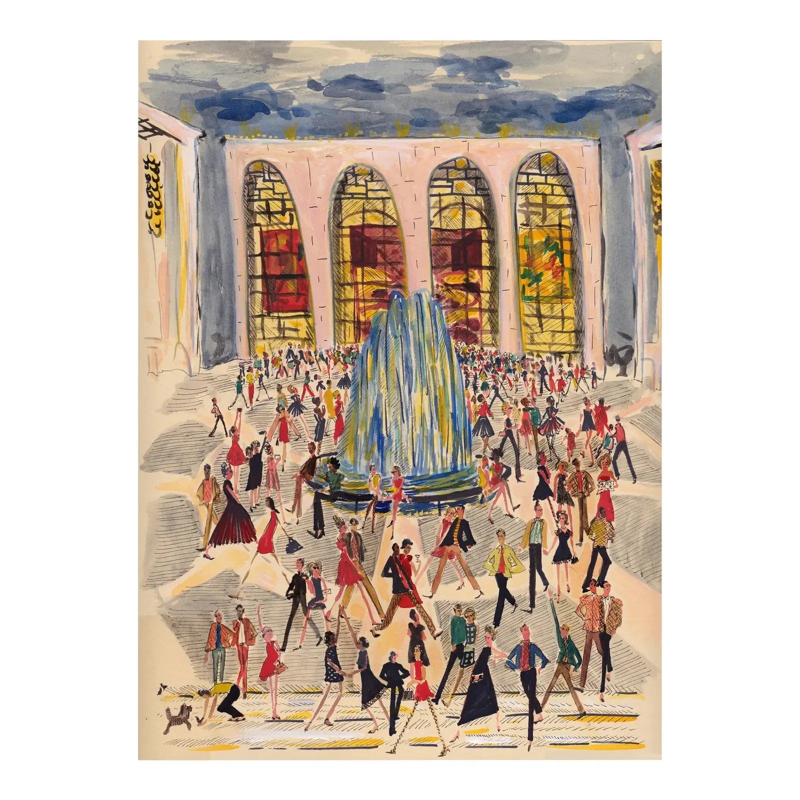 "Evening at Lincoln Center" Original Print