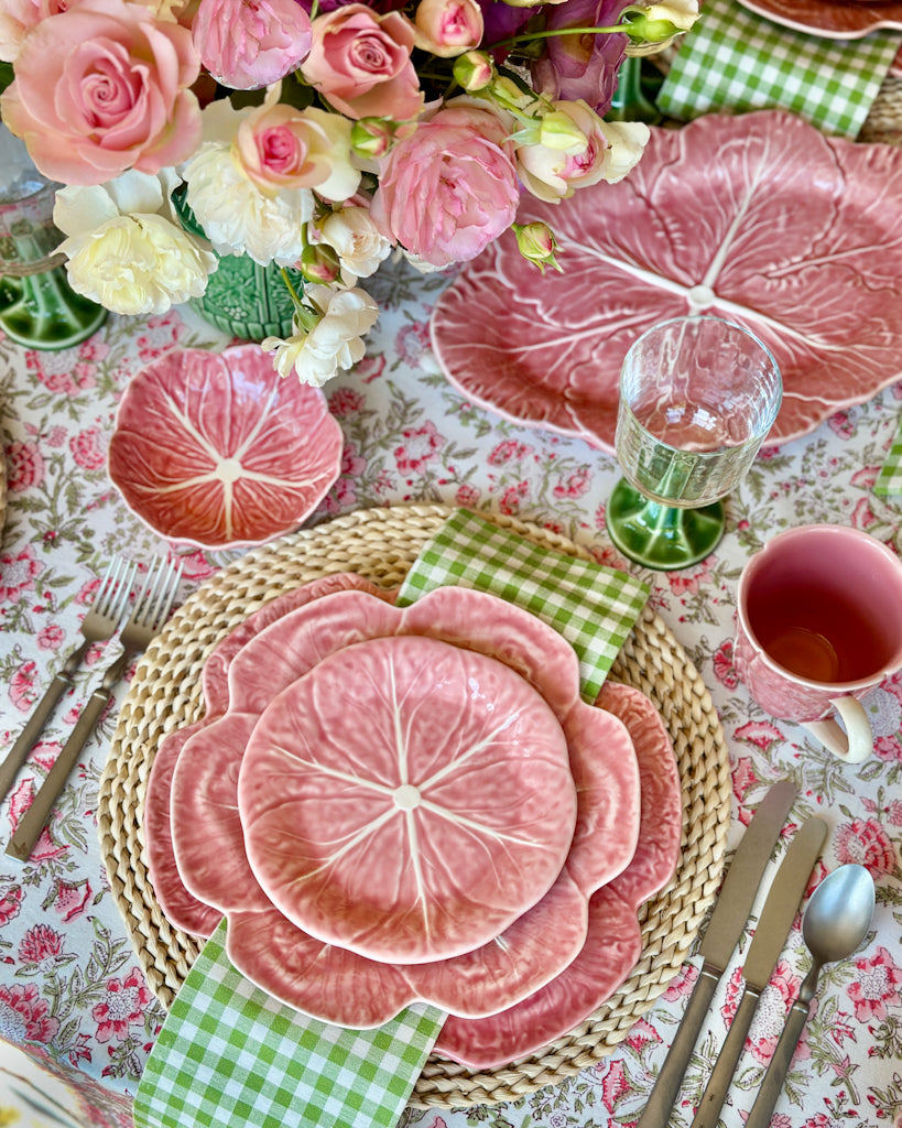 Cabbage Dessert Plate in Pink