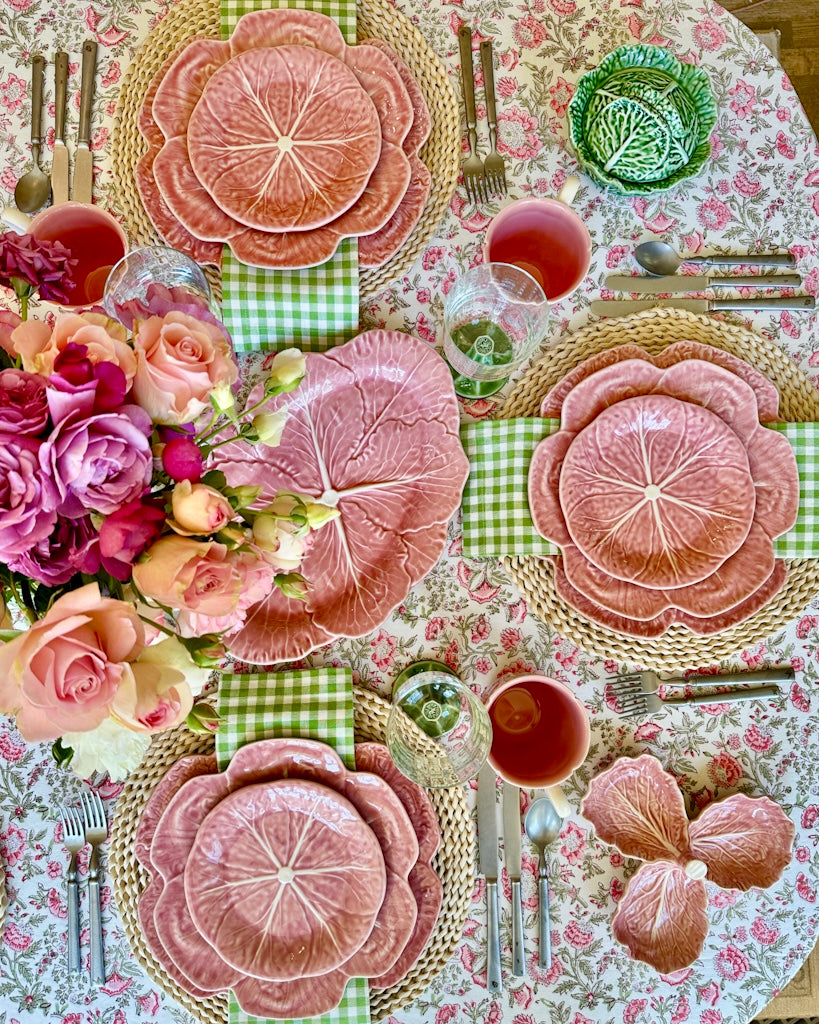 Cabbage Oval Platter 15" in Pink